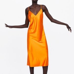 NWT Zara satin midi dress